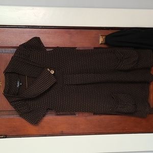 Papillon tunic, size small, black & brown